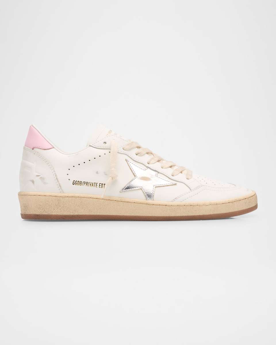 Ballstar Mixed Leather Low-Top Sneakers